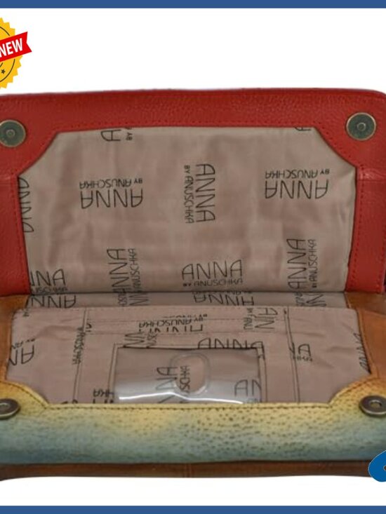 Hand-Painted Genuine Leather Crossbody Organizer Bag, One Size - Picture 6 of 7